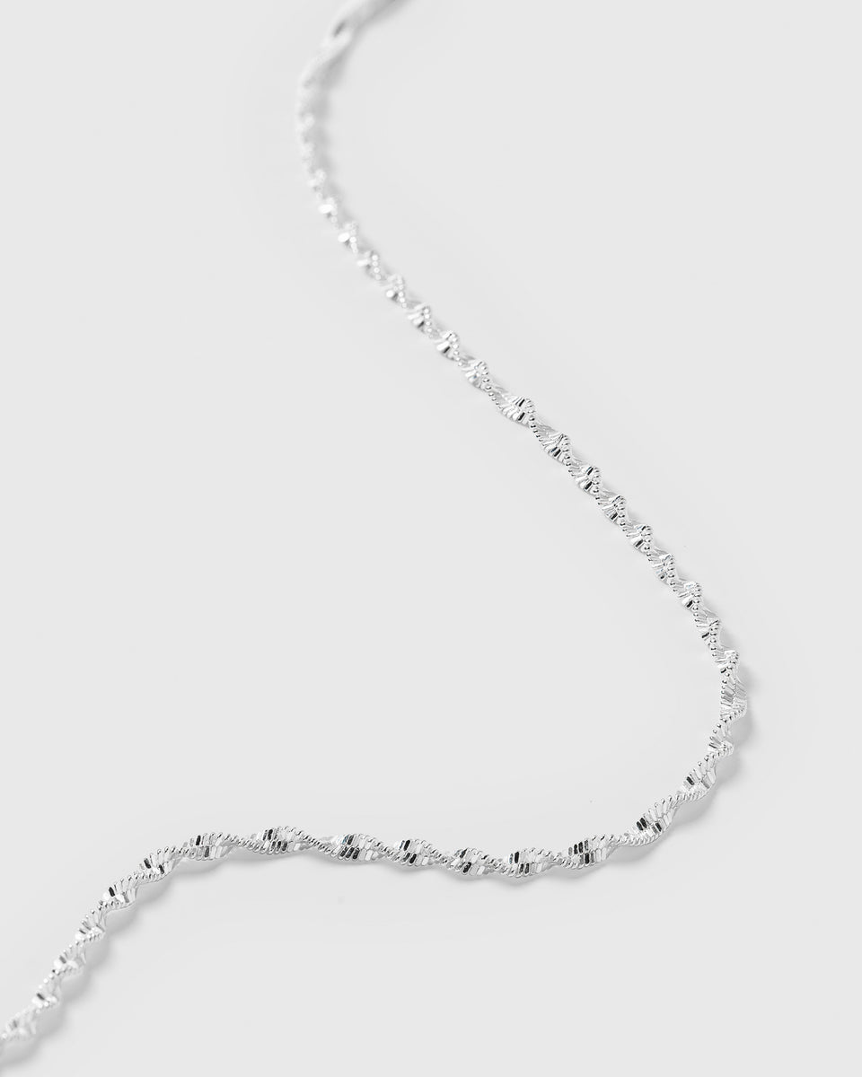 Herringbone Twisted Necklace Silver
