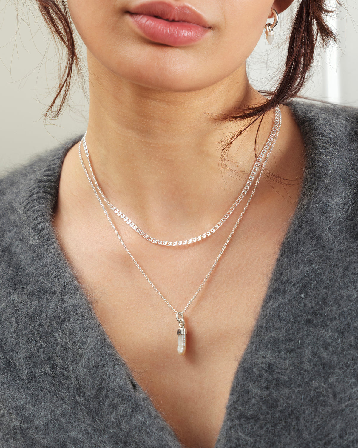 Sheer Love Necklace Silver