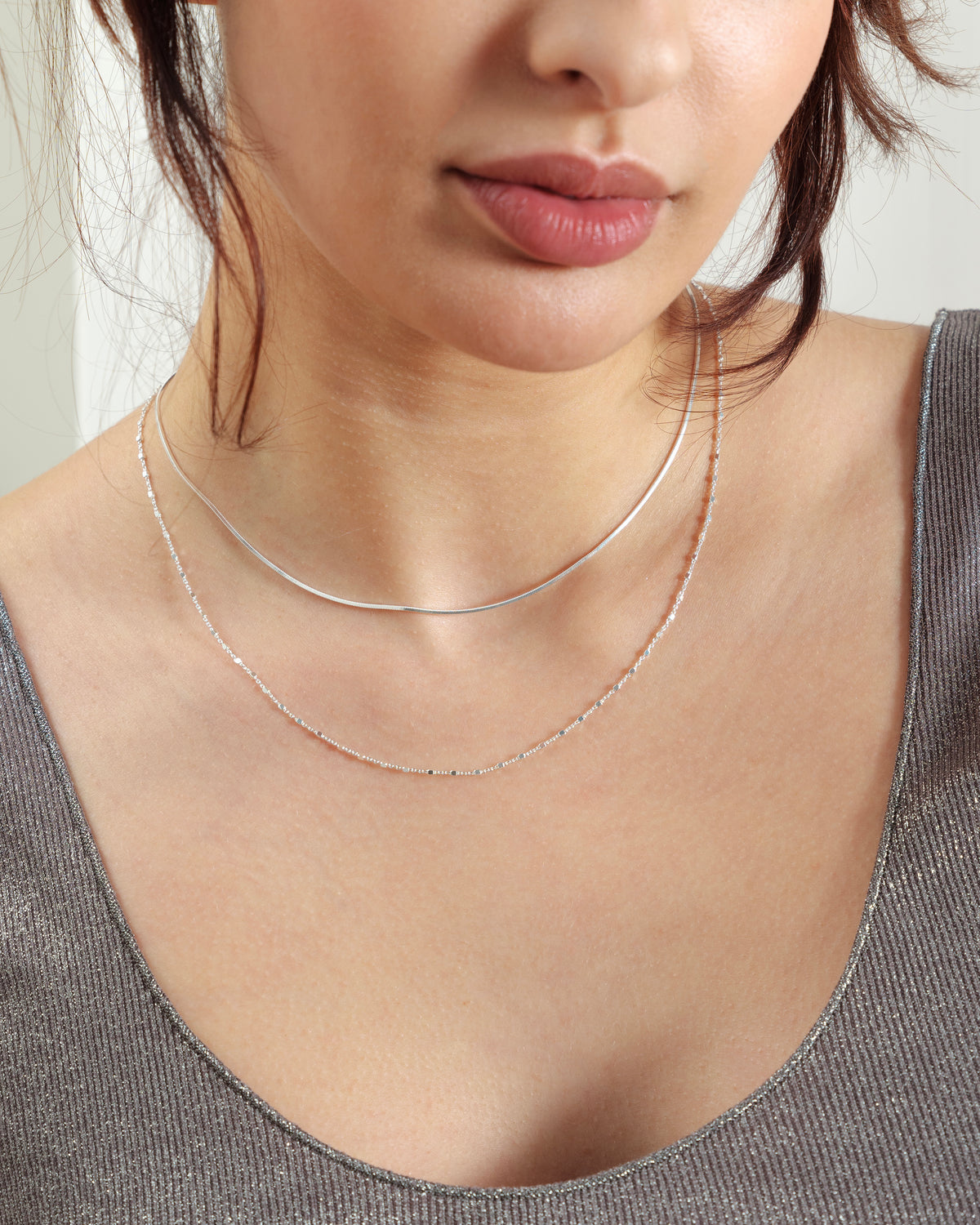 Sheer Station Necklace Silver