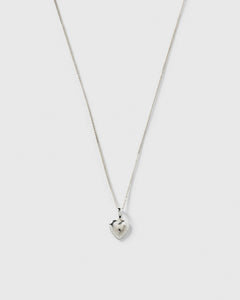 Sunburst Heart Necklace Silver