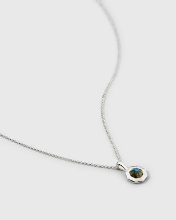 Octagon Necklace Silver