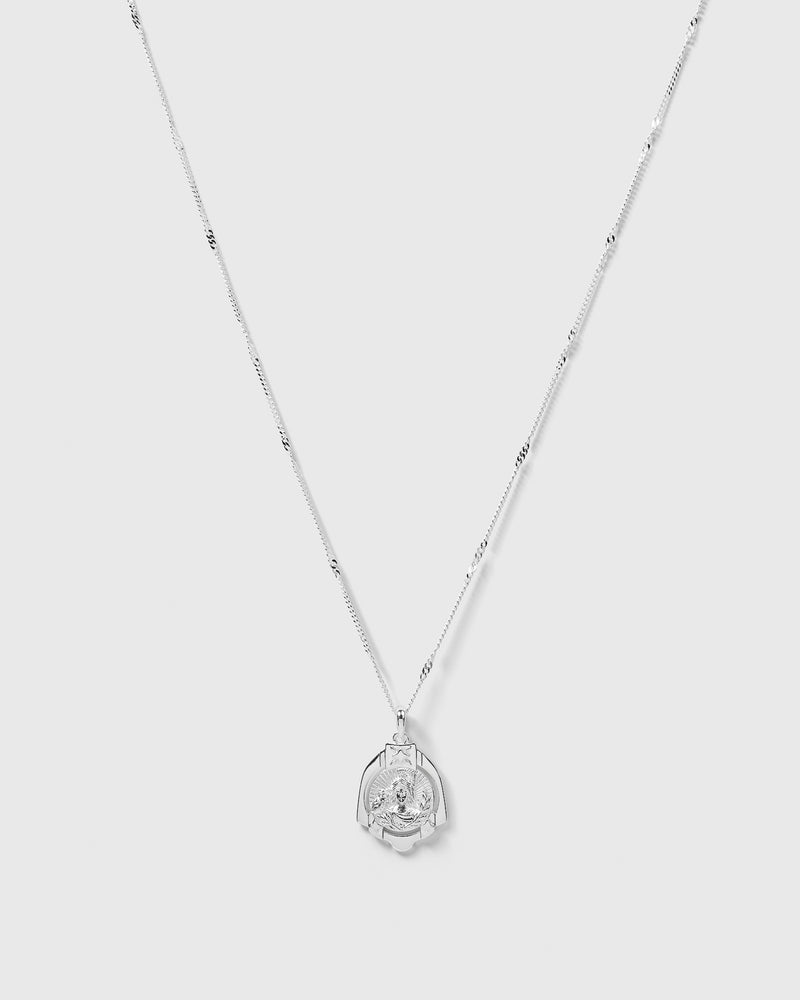 Lucky Coin Athena Necklace Silver