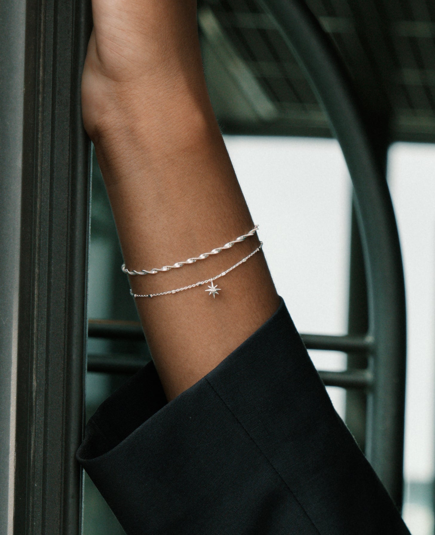 North Star Bracelet Silver - Star bracelet with crystal | Syster P