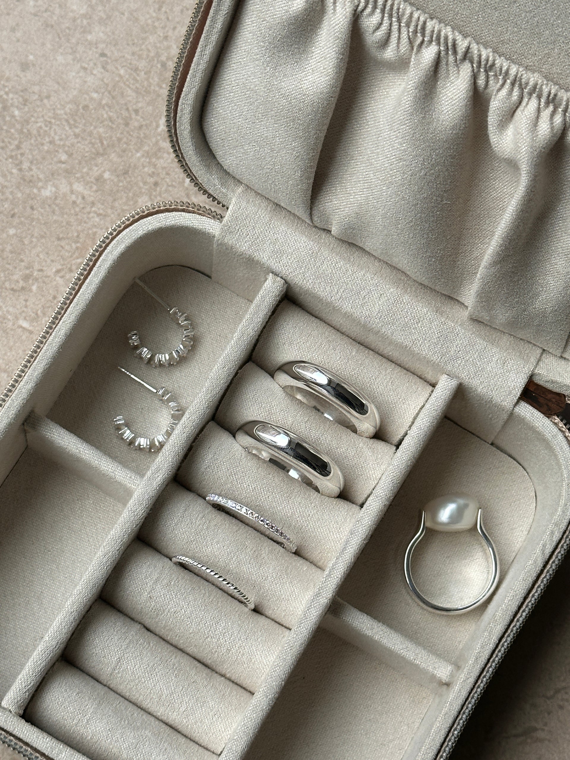 Sterling silver Bolded Ring and Tiny sparkle ring