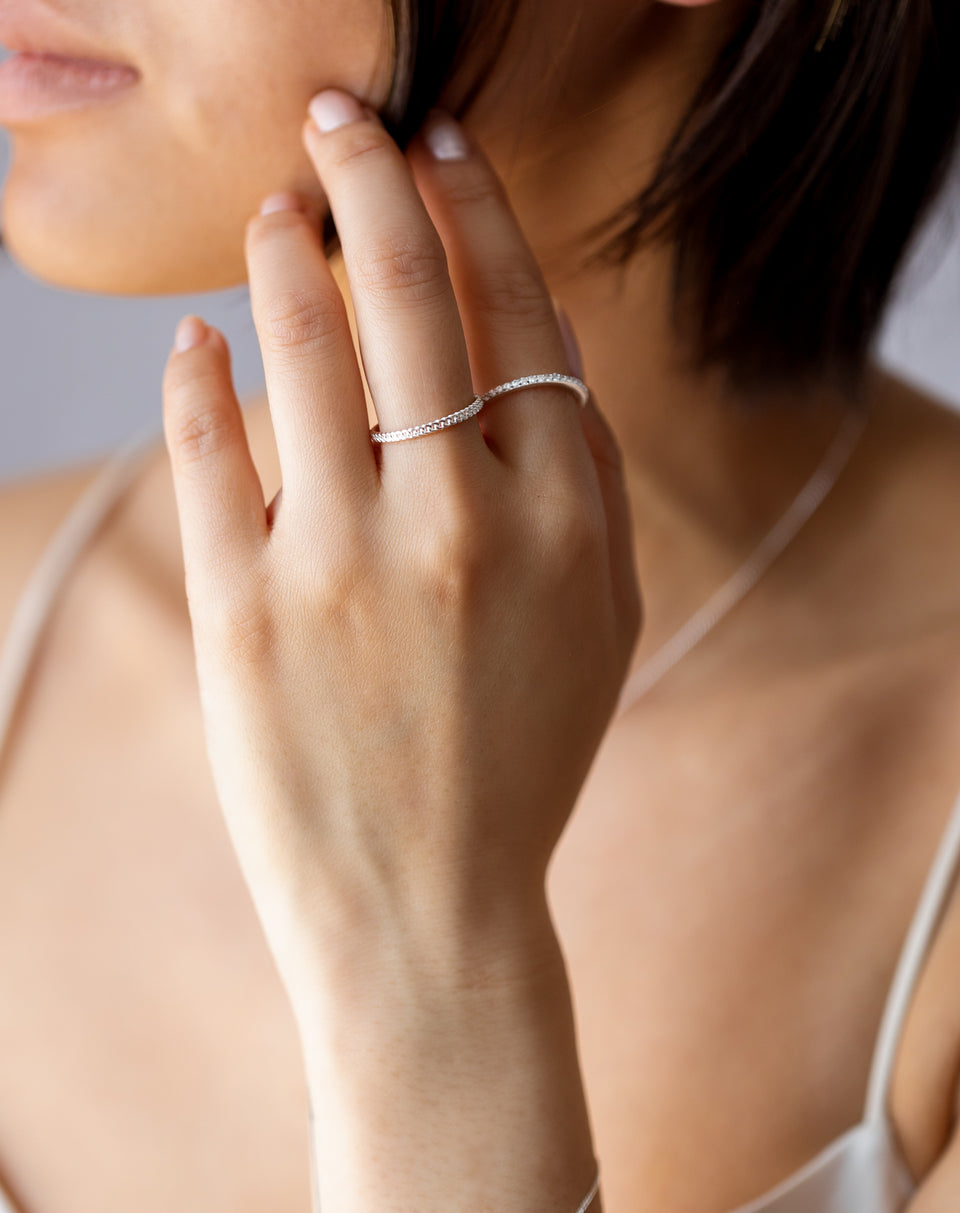 Tiny Sparkle Ring Silver