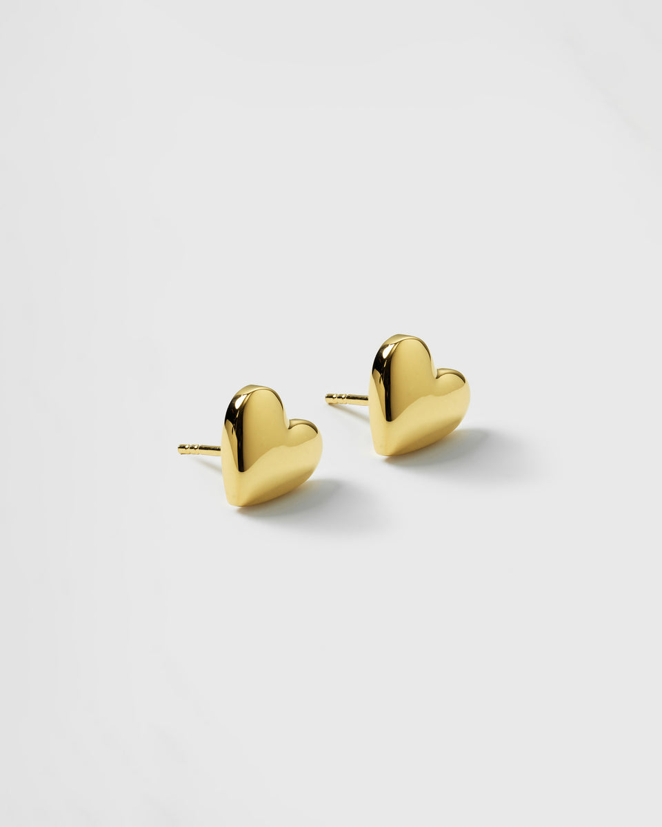 True Love Heart Earrings Gold