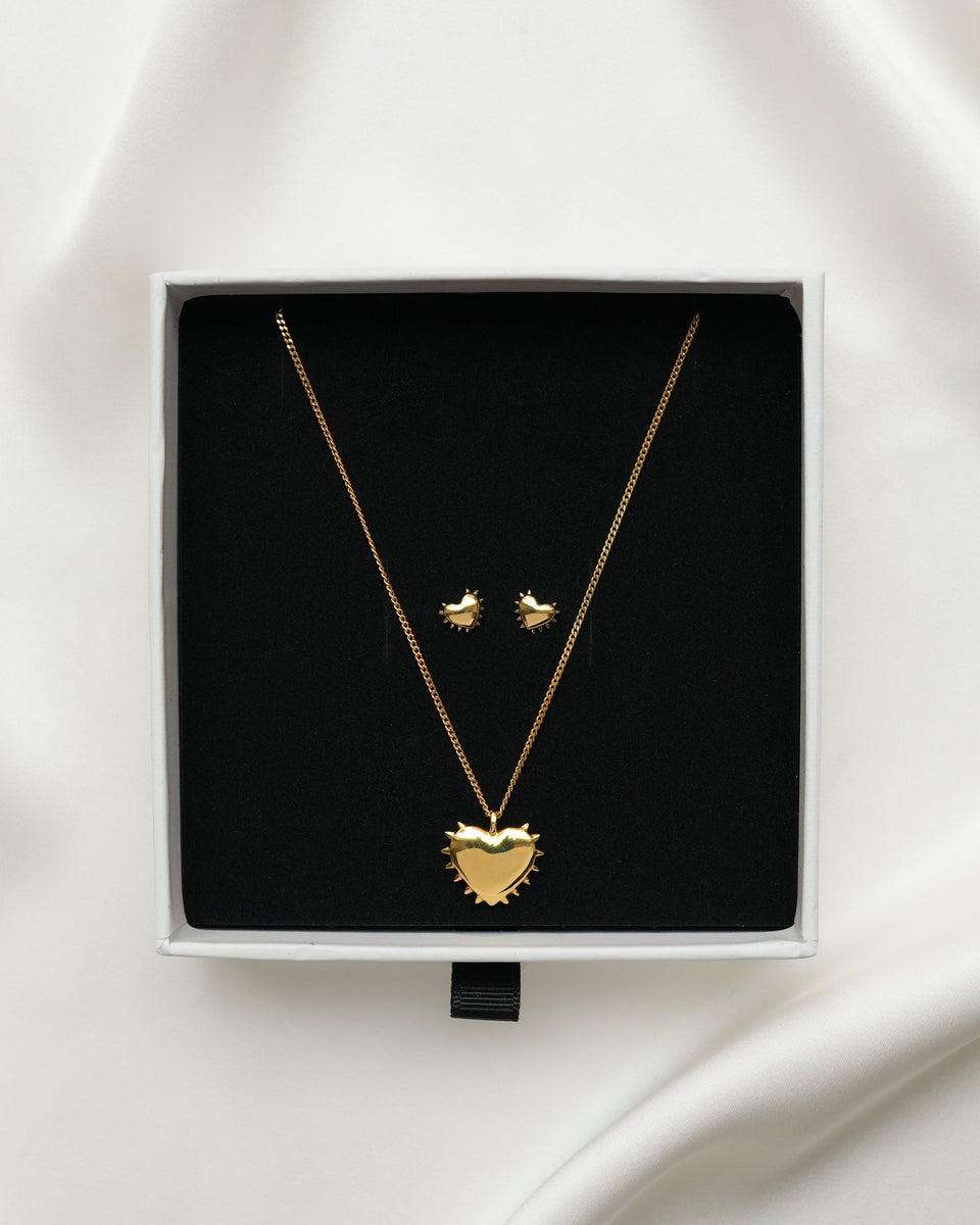Spike Heart Set Gold