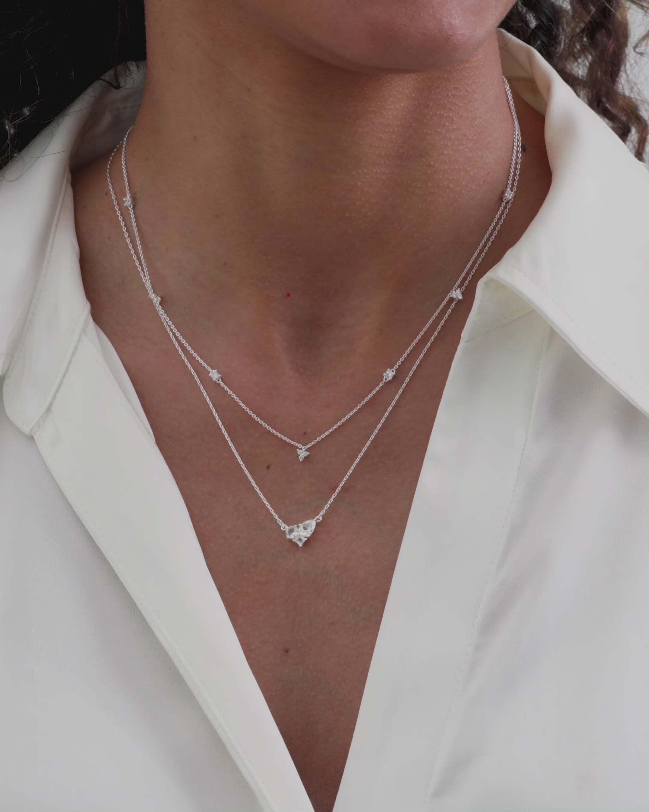 Celestia Necklace Silver - cubic zirconia necklace | Syster P
